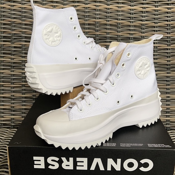 Converse Chuck Taylor All Star Run Star Hike Hi White/White WMNS Triple White - Picture 9 of 16